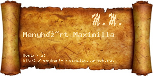 Menyhért Maximilla névjegykártya